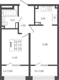 37,9 м², 1-комнатная квартира 7 053 191 ₽ - изображение 28