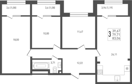 81,5 м², 3-комнатная квартира 10 684 650 ₽ - изображение 30