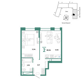 38,2 м², 2-комнатная квартира 5 040 000 ₽ - изображение 21