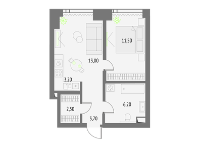 40 м², 2-комнатная квартира 20 000 000 ₽ - изображение 57