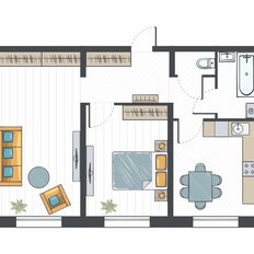 Квартира 57 м², 2-комнатная - изображение 2