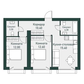 59,1 м², 2-комнатная квартира 6 793 050 ₽ - изображение 20