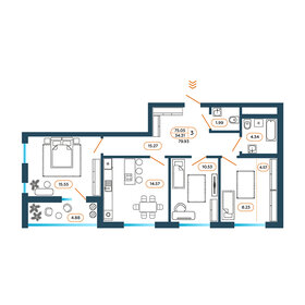 Квартира 79,9 м², 3-комнатная - изображение 1