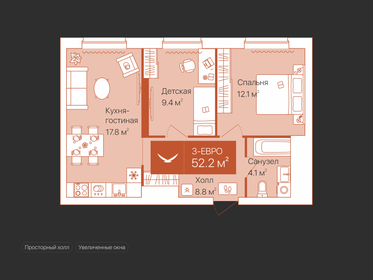 52,5 м², 2-комнатная квартира 7 670 000 ₽ - изображение 22