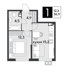 36,8 м², 1-комнатная квартира 5 036 120 ₽ - изображение 2