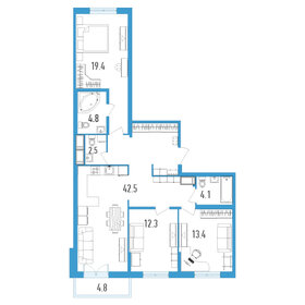 Квартира 100,4 м², 3-комнатная - изображение 1