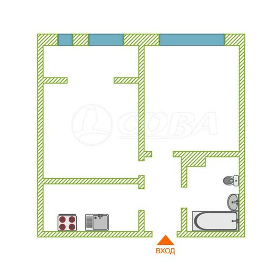 40 м², 1-комнатная квартира 5 040 000 ₽ - изображение 1