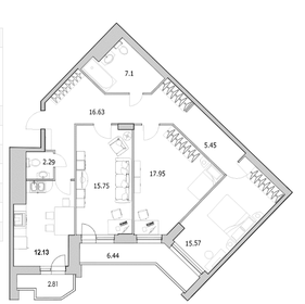 Квартира 101,8 м², 3-комнатная - изображение 1