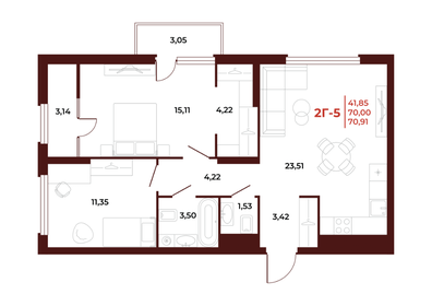 71,6 м², 2-комнатная квартира 8 014 720 ₽ - изображение 34