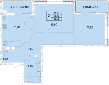 60,2 м², 2-комнатная квартира 7 103 600 ₽ - изображение 32