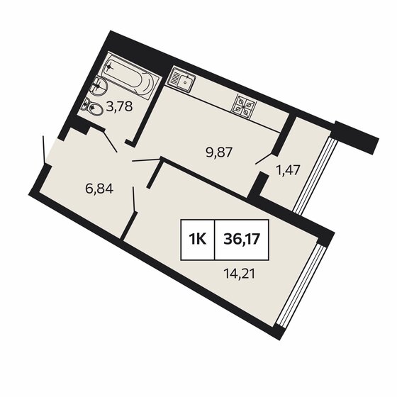 36,2 м², 1-комнатная квартира 11 140 360 ₽ - изображение 1