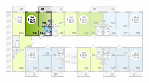 48,6 м², 1-комнатная квартира 4 444 155 ₽ - изображение 56