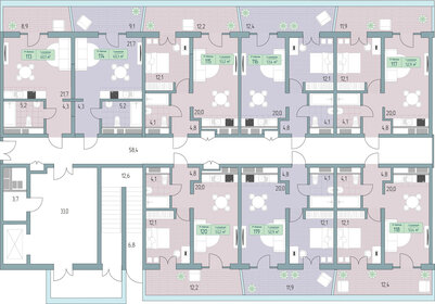 62,1 м², 2-комнатные апартаменты 13 937 400 ₽ - изображение 15