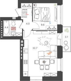 41,6 м², 1-комнатная квартира 5 722 080 ₽ - изображение 18