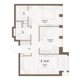 64,7 м², 2-комнатная квартира 31 219 302 ₽ - изображение 36