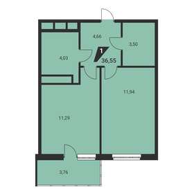 36,7 м², 1-комнатная квартира 6 398 305 ₽ - изображение 12