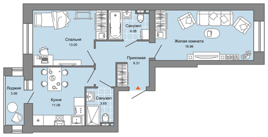 58,6 м², 2-комнатная квартира 8 200 000 ₽ - изображение 114