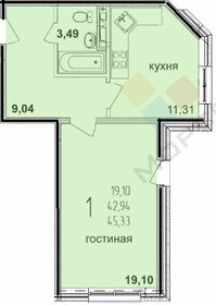 45,3 м², 1-комнатная квартира 4 500 000 ₽ - изображение 68