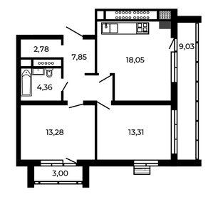 64,2 м², 2-комнатная квартира 11 556 000 ₽ - изображение 108