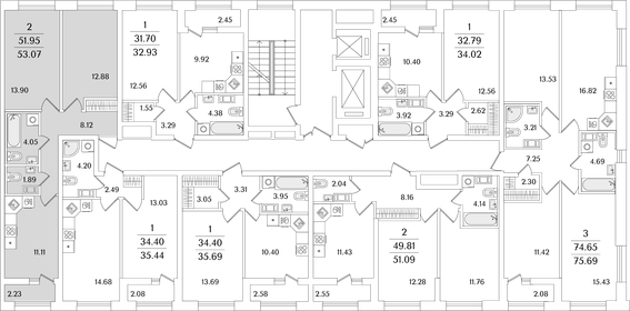 53,9 м², 2-комнатная квартира 14 499 144 ₽ - изображение 22