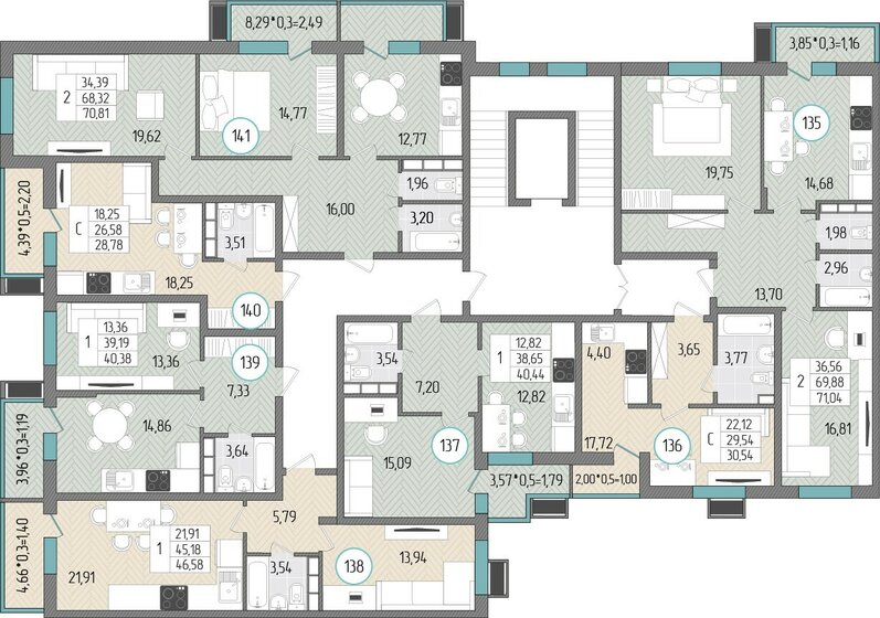 40,4 м², 1-комнатная квартира 5 451 300 ₽ - изображение 80