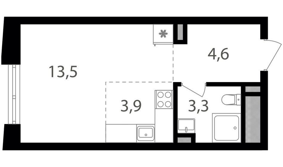 25,4 м², квартира-студия 10 020 300 ₽ - изображение 1