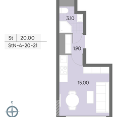 Квартира 20 м², студия - изображение 2