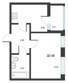 Квартира 32,5 м², 1-комнатная - изображение 1