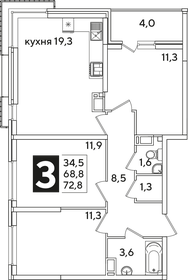 80,6 м², 3-комнатная квартира 6 800 000 ₽ - изображение 87