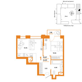 36,9 м², 1-комнатная квартира 6 860 000 ₽ - изображение 15