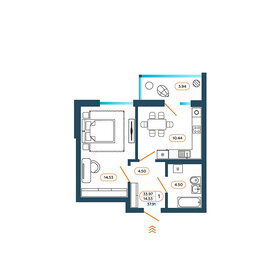 38 м², 1-комнатная квартира 4 184 400 ₽ - изображение 21
