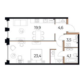 Квартира 55,5 м², 1-комнатная - изображение 1
