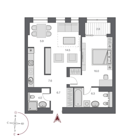 68,7 м², 2-комнатная квартира 15 450 000 ₽ - изображение 47