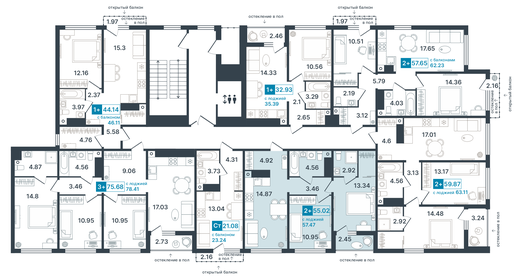 57,7 м², 2-комнатная квартира 9 190 000 ₽ - изображение 16