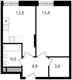 39,7 м², 1-комнатная квартира 13 621 070 ₽ - изображение 6