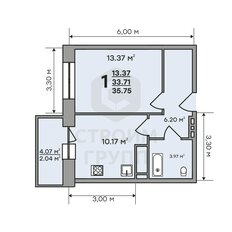 Квартира 35,8 м², 1-комнатная - изображение 2