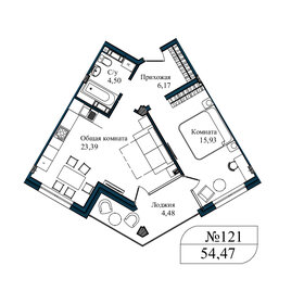 77 м², апартаменты-студия 15 015 000 ₽ - изображение 1