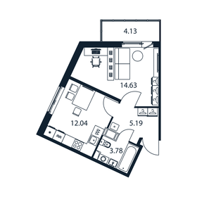 36,4 м², 1-комнатная квартира 5 966 888 ₽ - изображение 51