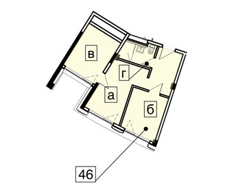 Квартира 41,3 м², 2-комнатные - изображение 1