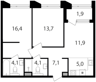64,5 м², 2-комнатная квартира 27 528 600 ₽ - изображение 37