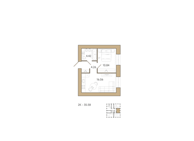 28,7 м², 1-комнатная квартира 1 850 000 ₽ - изображение 123