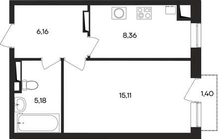 36,2 м², 1-комнатная квартира 6 626 430 ₽ - изображение 36