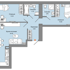 Квартира 69 м², 3-комнатная - изображение 2