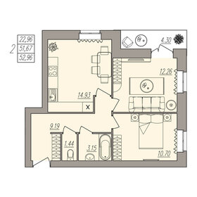 55,4 м², 2-комнатная квартира 7 084 800 ₽ - изображение 28