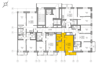 32,7 м², 1-комнатная квартира 6 818 673 ₽ - изображение 35