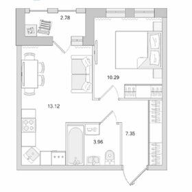 Квартира 34,7 м², 1-комнатная - изображение 1