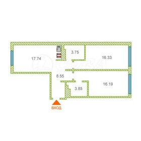 Квартира 67,4 м², 2-комнатная - изображение 1