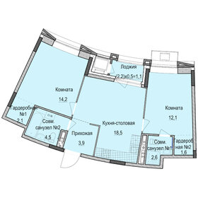 Квартира 60,6 м², 2-комнатная - изображение 1