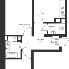 Квартира 67,6 м², 2-комнатная - изображение 3