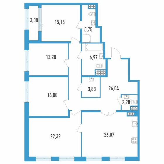 139,3 м², 4-комнатная квартира 36 917 152 ₽ - изображение 1